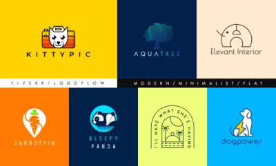 create modern minimalist flat logo design for your business